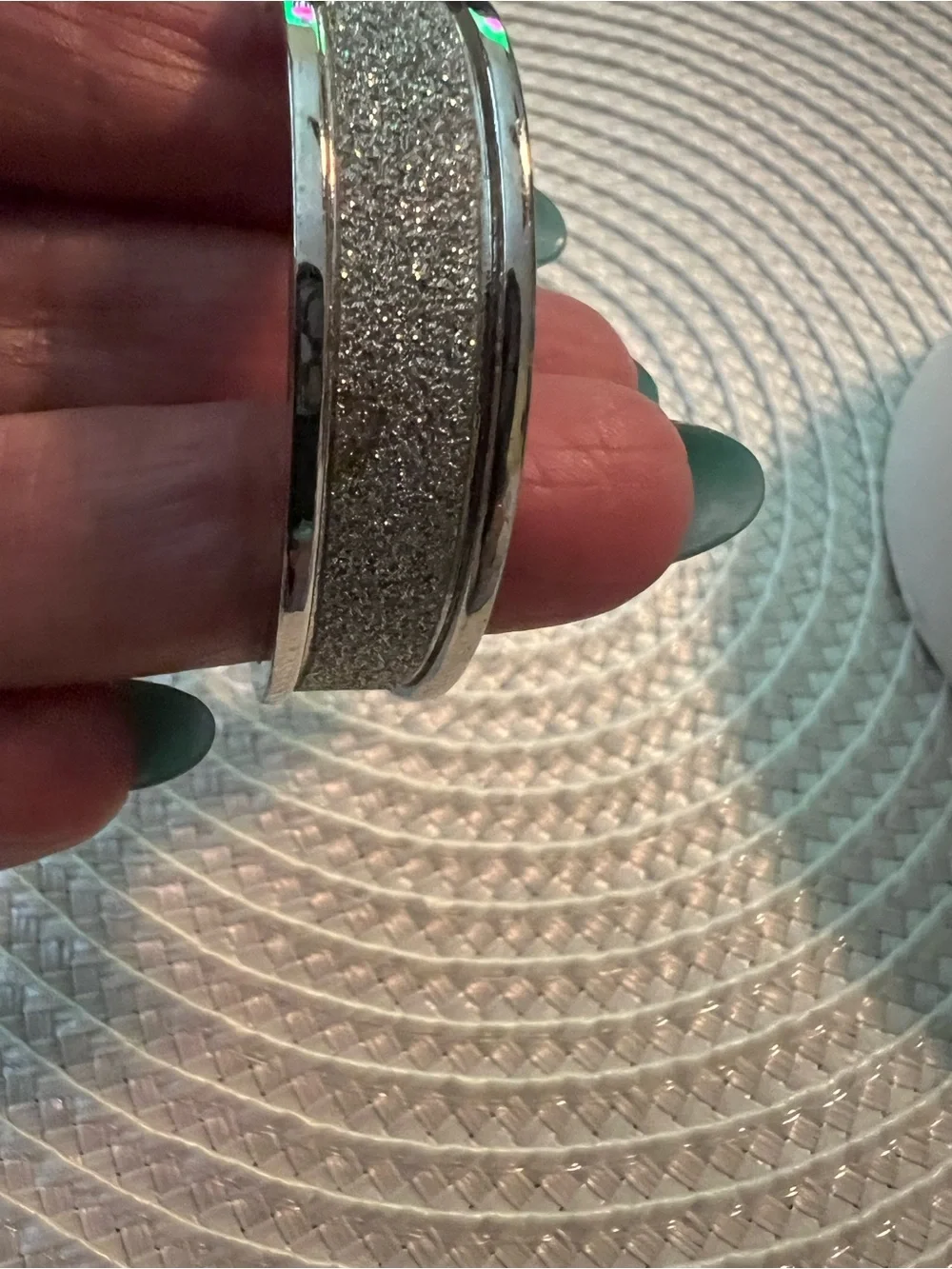 Vintage Silver Sparkly H-shaped Metal Designer Bracelet